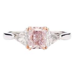 J.E. Caldwell GIA Natural Fancy Purplish Pink Diamond Platinum Engagement Ring 4
