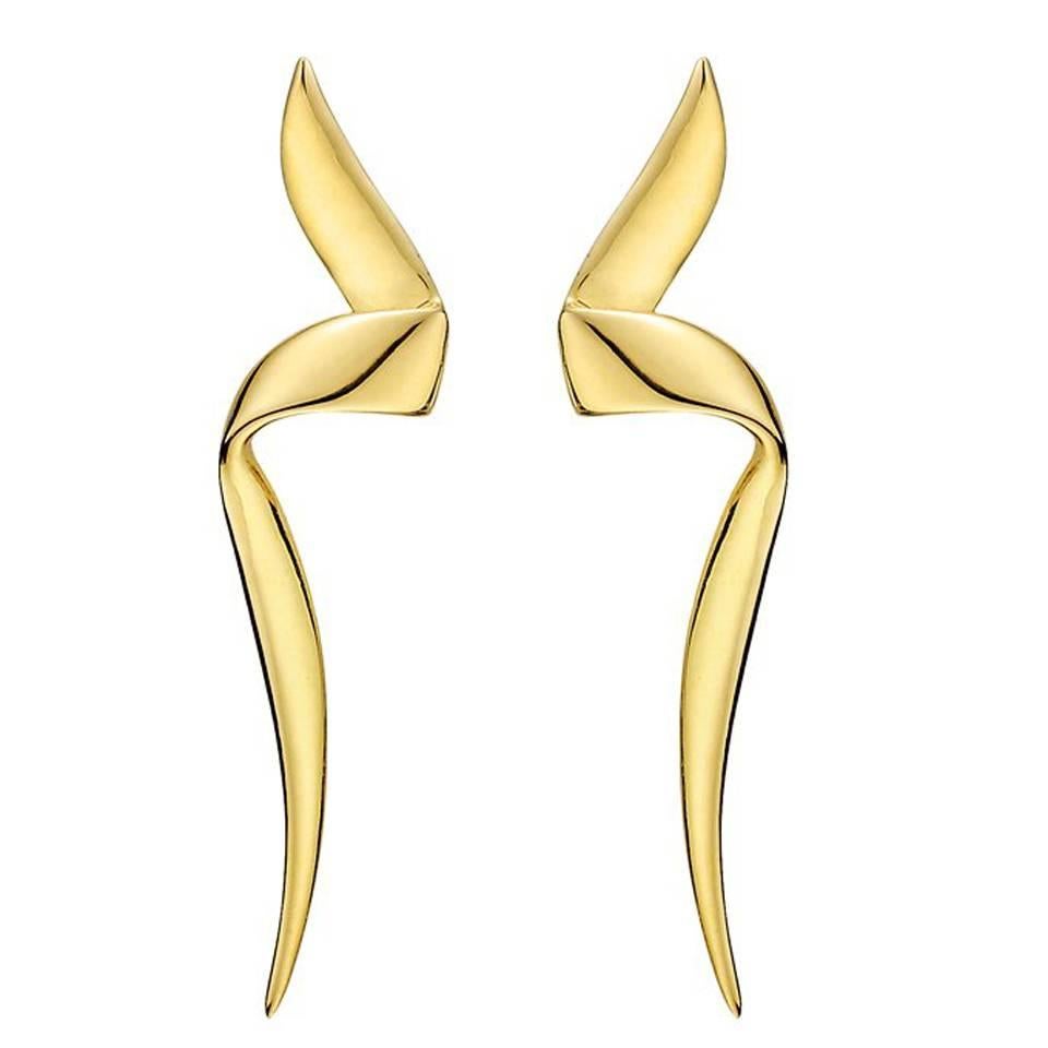 Tiffany & Co. Paloma Picasso Yellow Gold "Chrysalis" Drop Earstuds