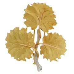 Buccellati Gold Leaf Motif Brooch Pin