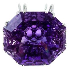 68.2 Carat Amethyst Fancy Cut Gemstone Pendant Necklace