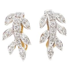 Art Deco Diamond Gold Earrings  