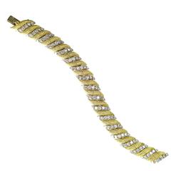 Very Flexible Gold Bracelet With Approximately 8 Carats of Diamonds