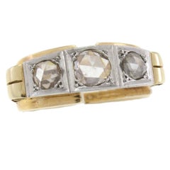 2, 10 carat Three-Diamond 18 kt Gold Ring