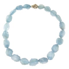 Collana con acquamarina martellata Alex Jona