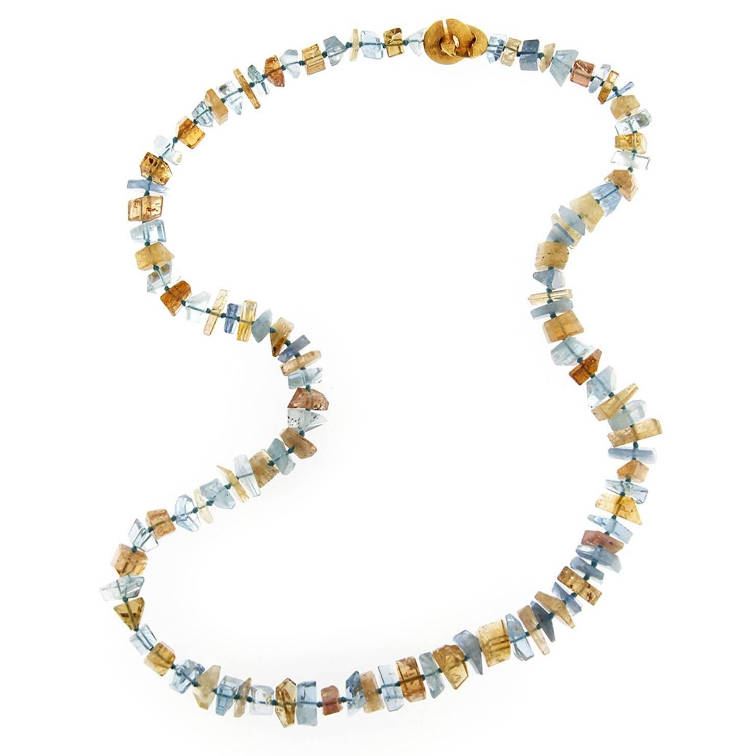 Jona Aquamarine and Citrine Necklace