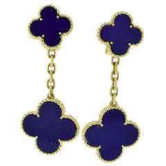 Van Cleef & Arpels Lapis Lazuli Magic Alhambra Earrings