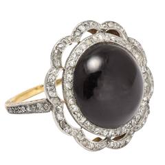 French Onyx Diamond Ring