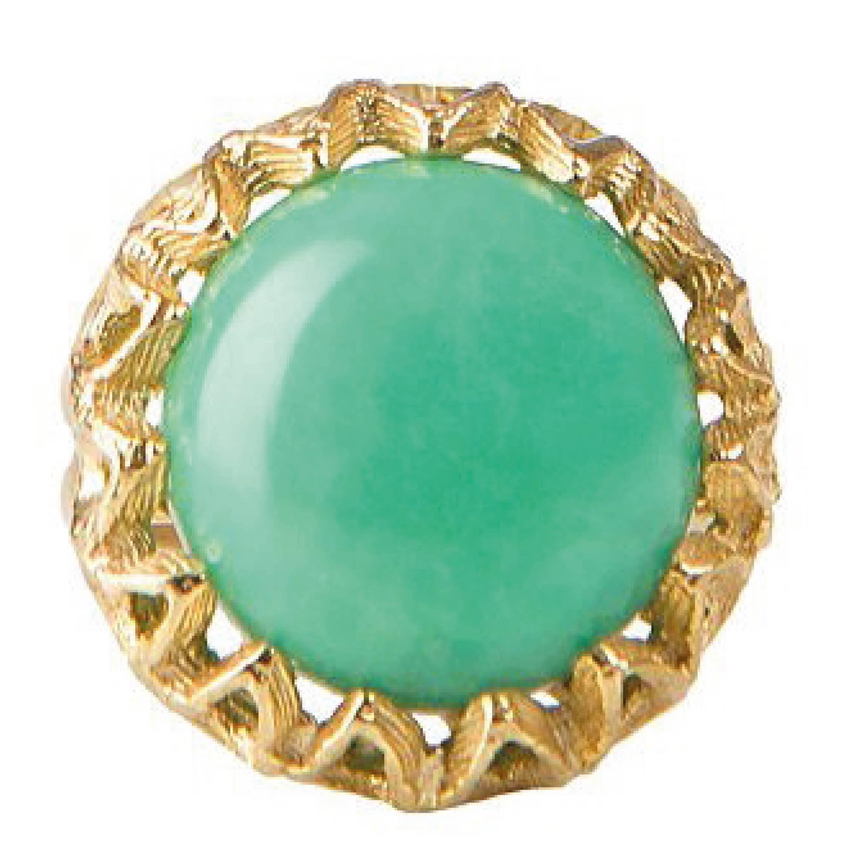 Fouche Chrysoprase Gold Ring For Sale