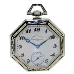 Jules Jurgensen / Platinum / Men's Pocket Watch / Octagon Art Deco Style 1