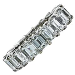 7 Carat Emerald Cut Diamond Eternity Band Ring 