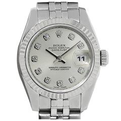 Rolex Ladies Stainless Steel Diamond Dial Wristwatch Ref179174  
