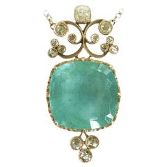 Dalben Aquamarine Diamond Gold Pendant Necklace 8