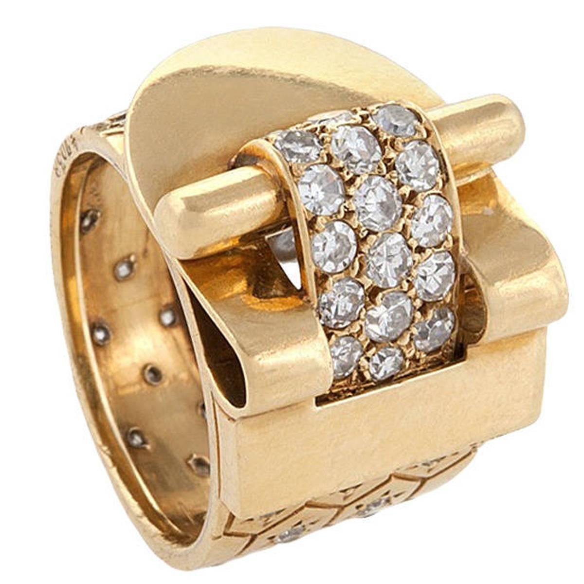 Van Cleef & Arpels Ludo Hexagone Diamond Gold Ring