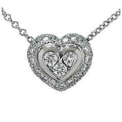 Bulgari Diamond Platinum Heart Necklace