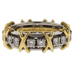 Tiffany & Co. Schlumberger Diamond Gold Platinum Sixteen Stone Ring