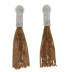 Yuri Ichihashi Gold Diamond Platinum Tassel Earrings