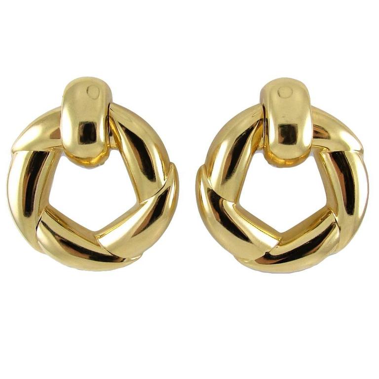 Gold Door Knocker Earrings Photos Wall And Tinfishclematis Com Cartier Gold Door Knocker Earrings At 1stdibs