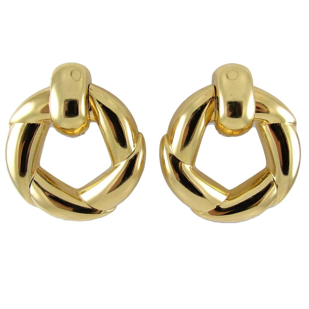 Cartier Gold Door Knocker Earrings