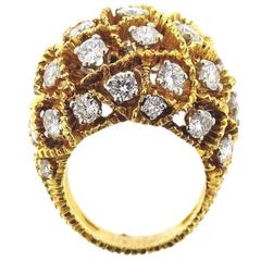 1970s Diamond Gold Dome Ring 2