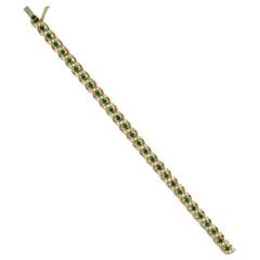 Tiffany & Co. Emerald Diamond Gold Tennis Bracelet