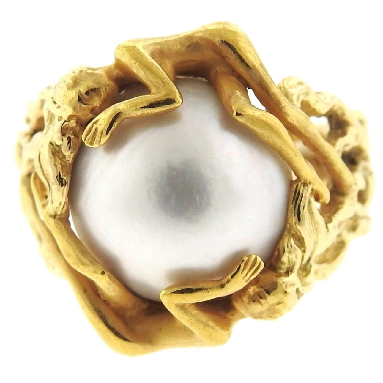 Carrera Y Carrera Pearl Gold Ring