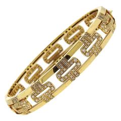 Bulgari Parentesi Demi Pave Diamond Gold Bangle Bracelet 11