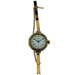 Antique Rolex Watch Company Ladies Rose Gold Diamond Wristwatch