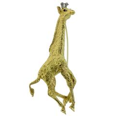 Tiffany & Co. Gold Diamond and Sapphire Giraffe Brooch