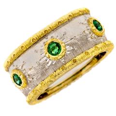 Emerald Gold Band Ring 11