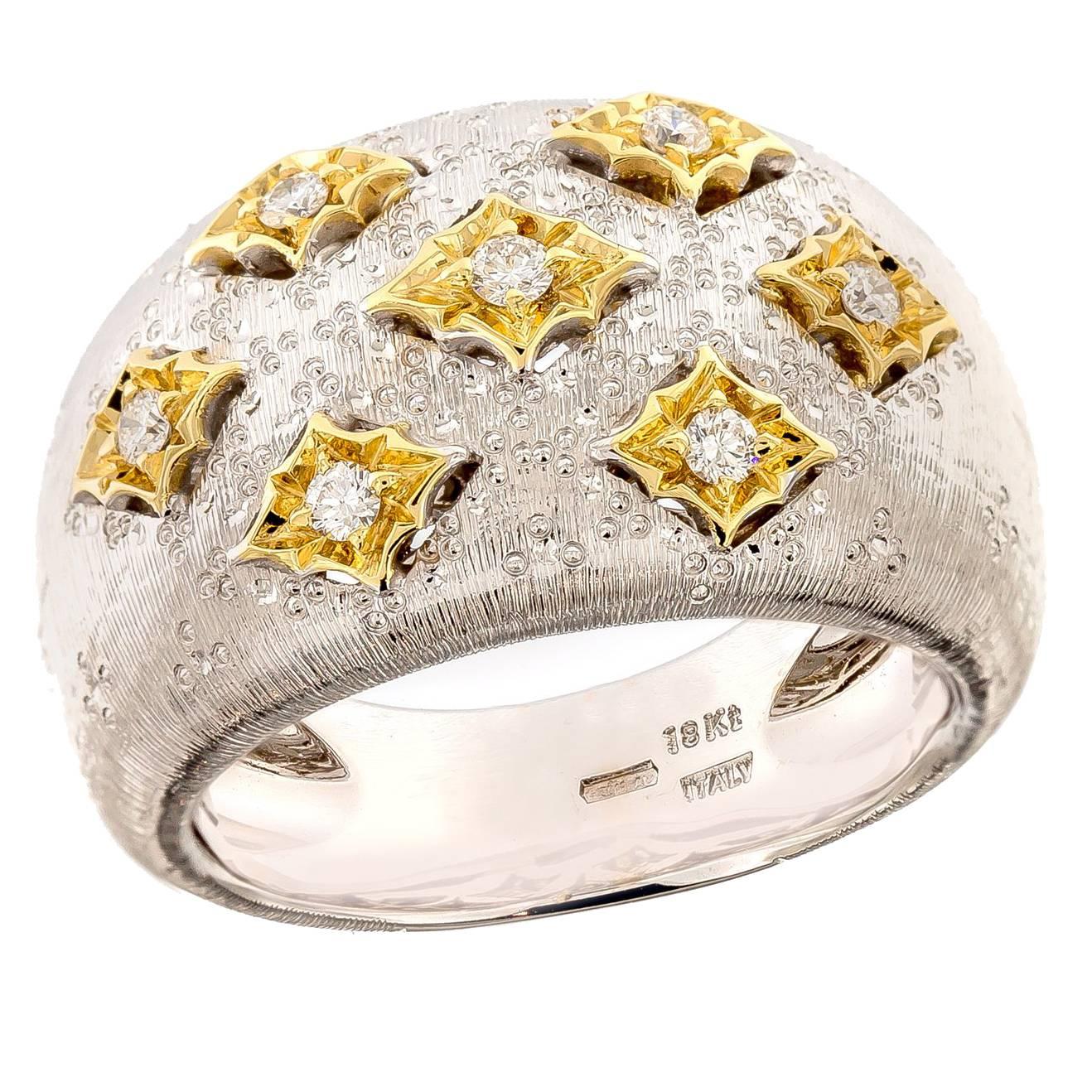 Diamond Gold Dome Ring