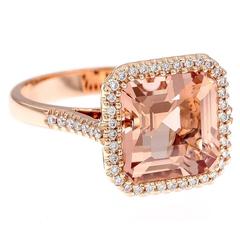 Campanelli & Pear Morganite and Diamond Gold Ring 5