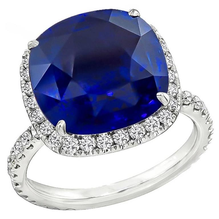 Extraordinary 9.60 Carat Sapphire Diamond Platinum Engagement Ring at ...