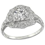 1.02 Carat GIA Certified Diamond platinum Engagement Ring