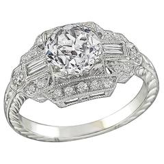 Early 20th Century 1.17 Carat GIA Cert Diamond gold Engagement Ring