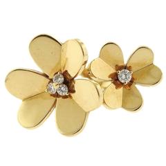 Van Cleef & Arpels Frivole Diamond Gold Between Finger Flower Ring