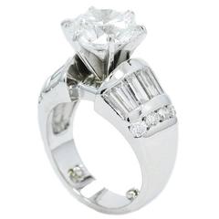 4.01 Carat GIA Round Brilliant Cut Diamond Platinum Engagement Ring 8