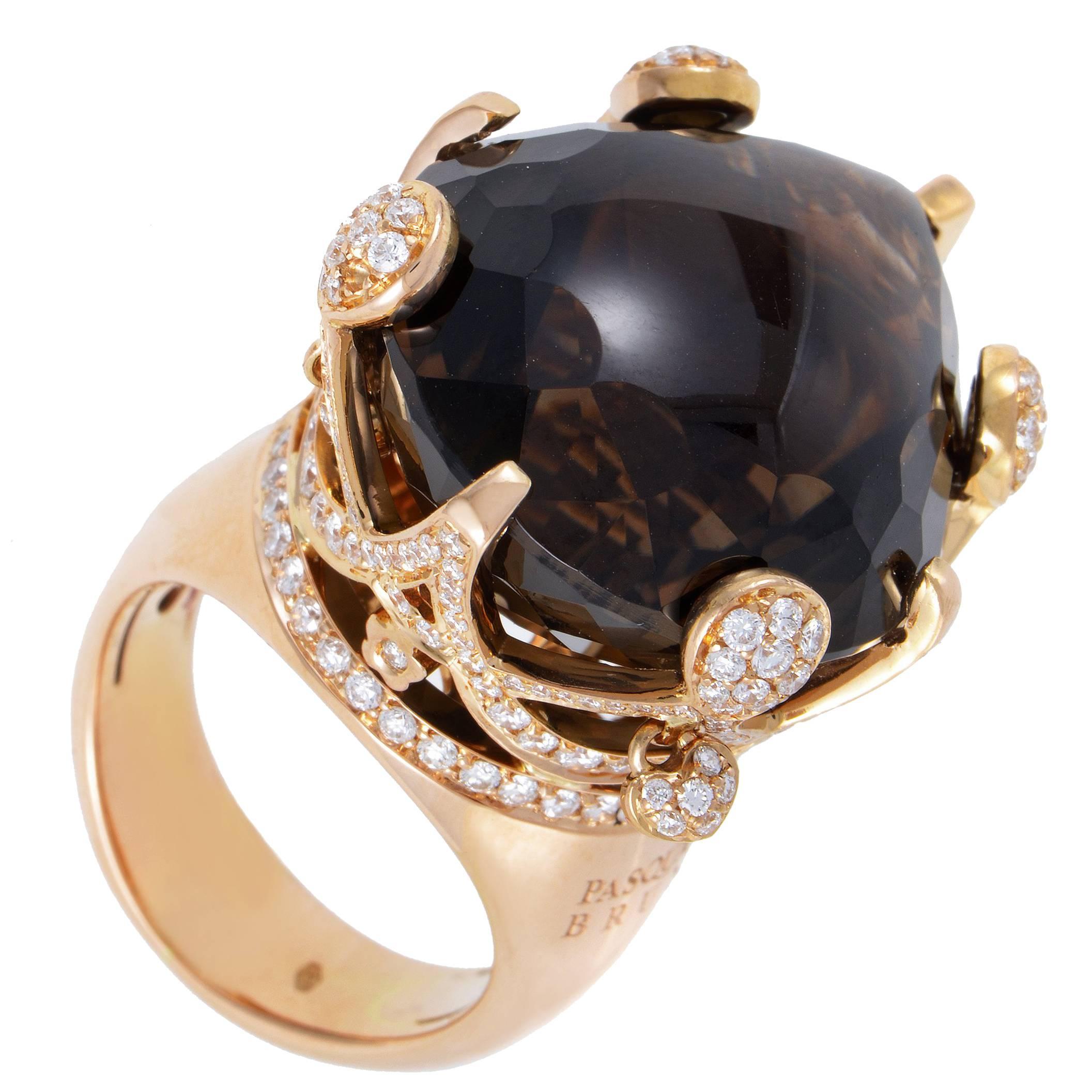 Pasquale Bruni Sissi Diamond Smoky Quartz Gold Ring