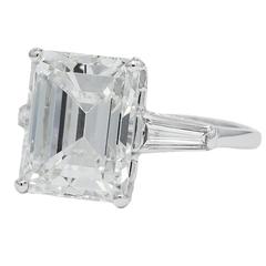 8.25 Carat GIA Emerald Cut Diamond Baguettes Platinum Engagement Ring 7