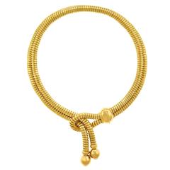 Used Weingrill for Ugo Piccini Gold Tubogas Lariat Necklace