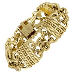 Vintage Judith Ripka Carved Gold Bracelet