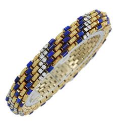 Van Cleef & Arpels Lapis Lazuli Diamond Gold Bracelet 7