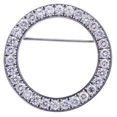 1930s Cartier Diamond Platinum Circle Brooch