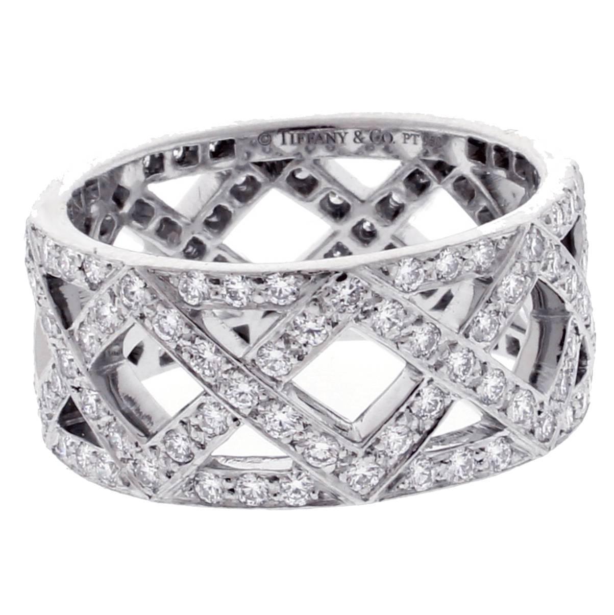  Tiffany & Co. Diamond Platinum Braid Band Ring