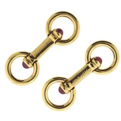 Retro Gold Ruby Stirrup Cufflinks 7