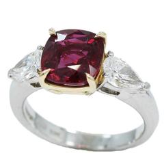 Ruby and Pear Shape Diamond gold Ring 12