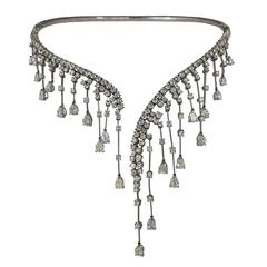 Stefan Hafner Diamond White Gold Waterfall Necklace 3