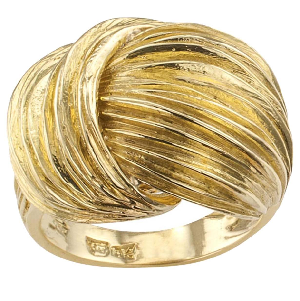 1960er Jahre Gold gewirbelter Kuppelring