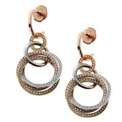 Cartier Trinity Crash Diamond Tricolor Gold Earrings