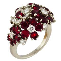 Oscar Heyman Ruby Diamond Platinum Ring