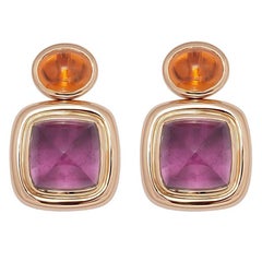 Colleen B. Rosenblat, boucles d'oreilles en or, tourmaline mandarine et grenat